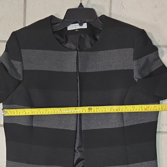 Tahari Women's Striped Suit Jacket - Black and Gray - Picture 6 of 7
